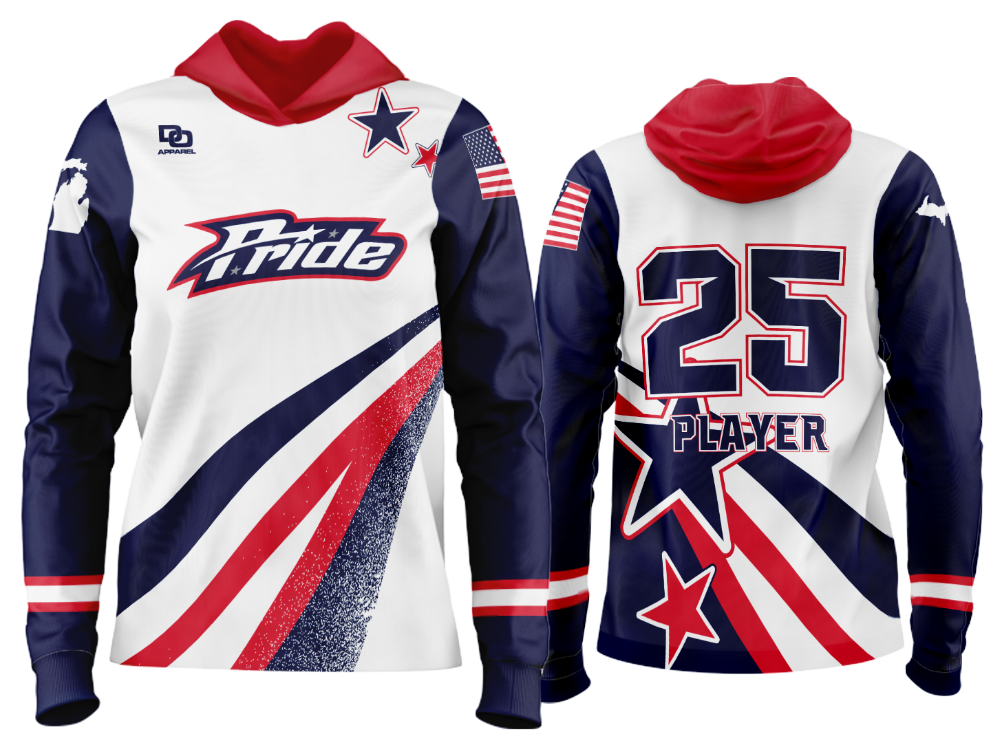 Custom Team Hoodie - White Stars