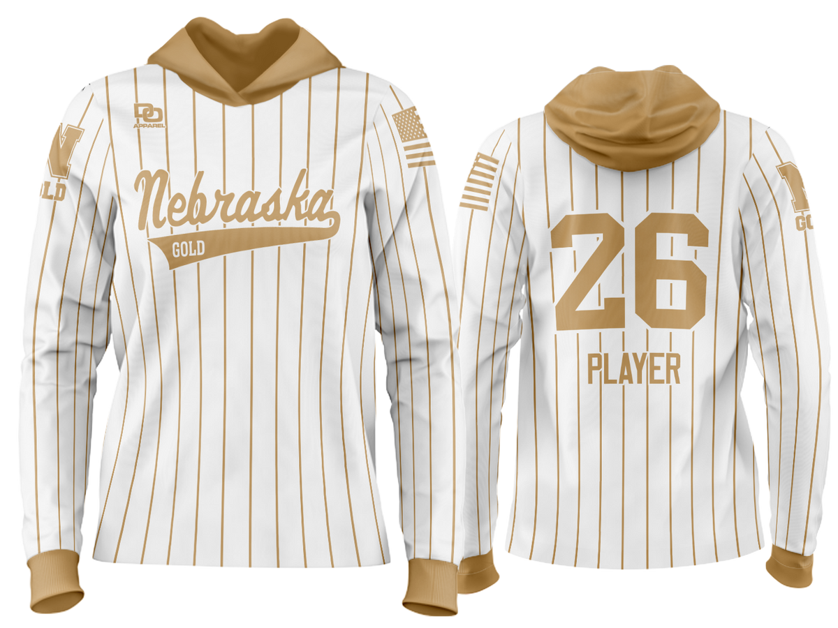 Custom Team Hoodie - White/Vegas Pinstripe