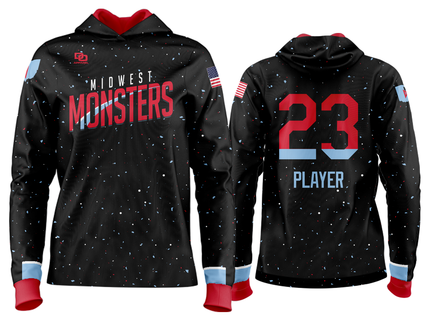 Custom Team Hoodie - Black Splatter