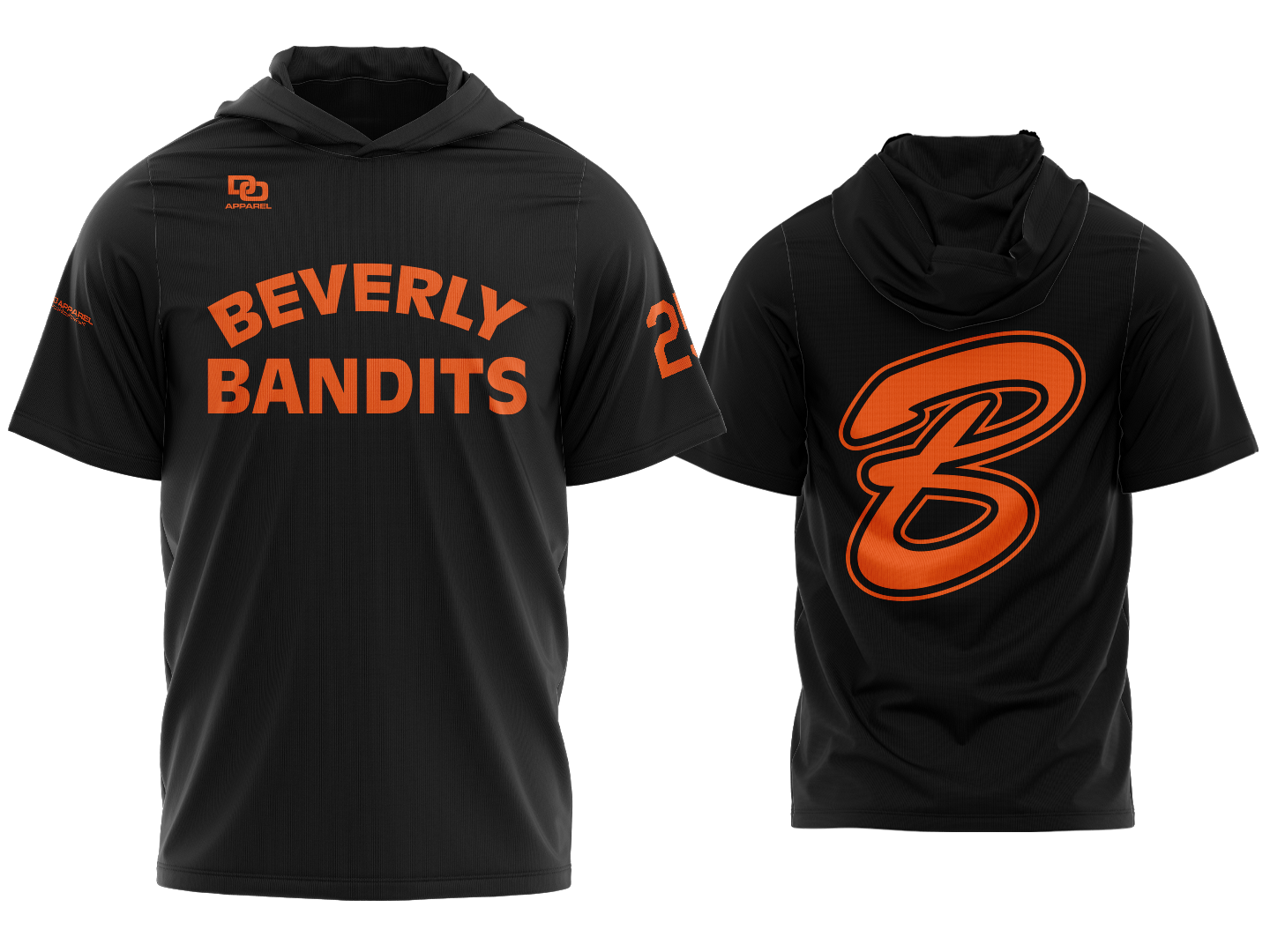 Custom Short Sleeve Hoodie - Training Black