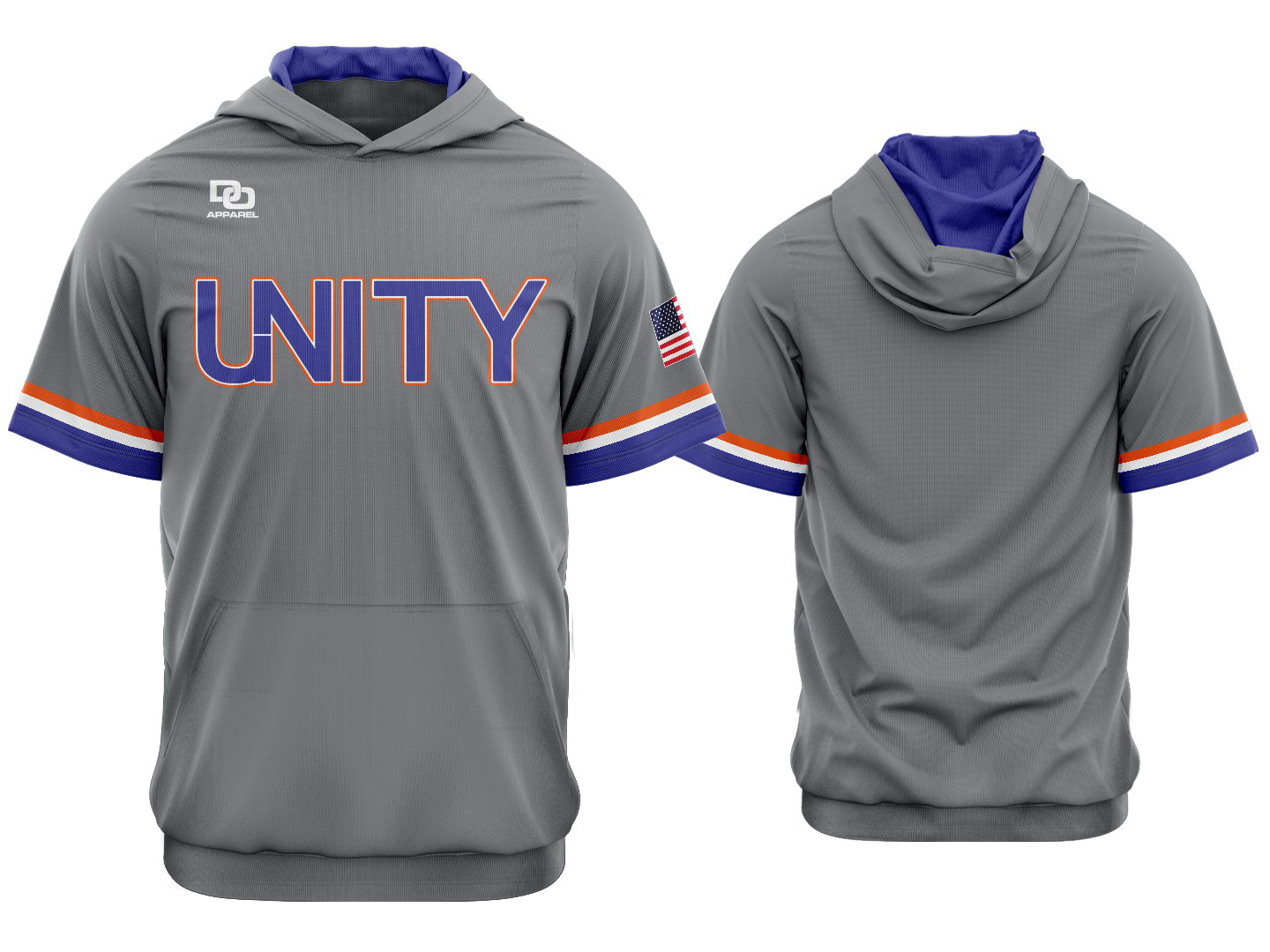 Custom Short Sleeve Hoodie - Graphite