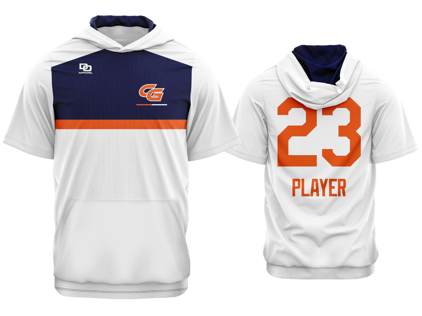 Custom Short Sleeve Hoodie - White