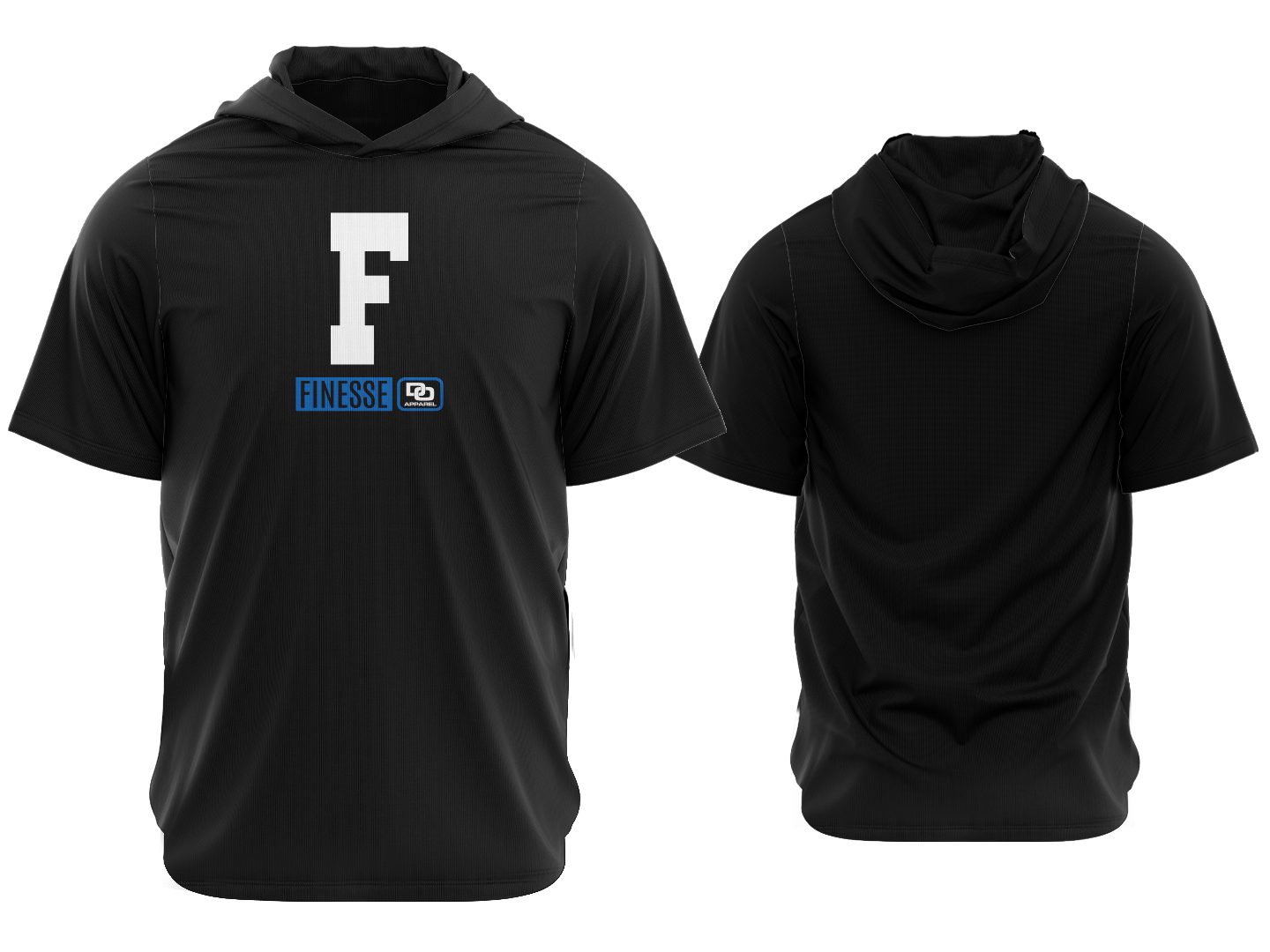 Custom Short Sleeve Hooded Pullover - Black