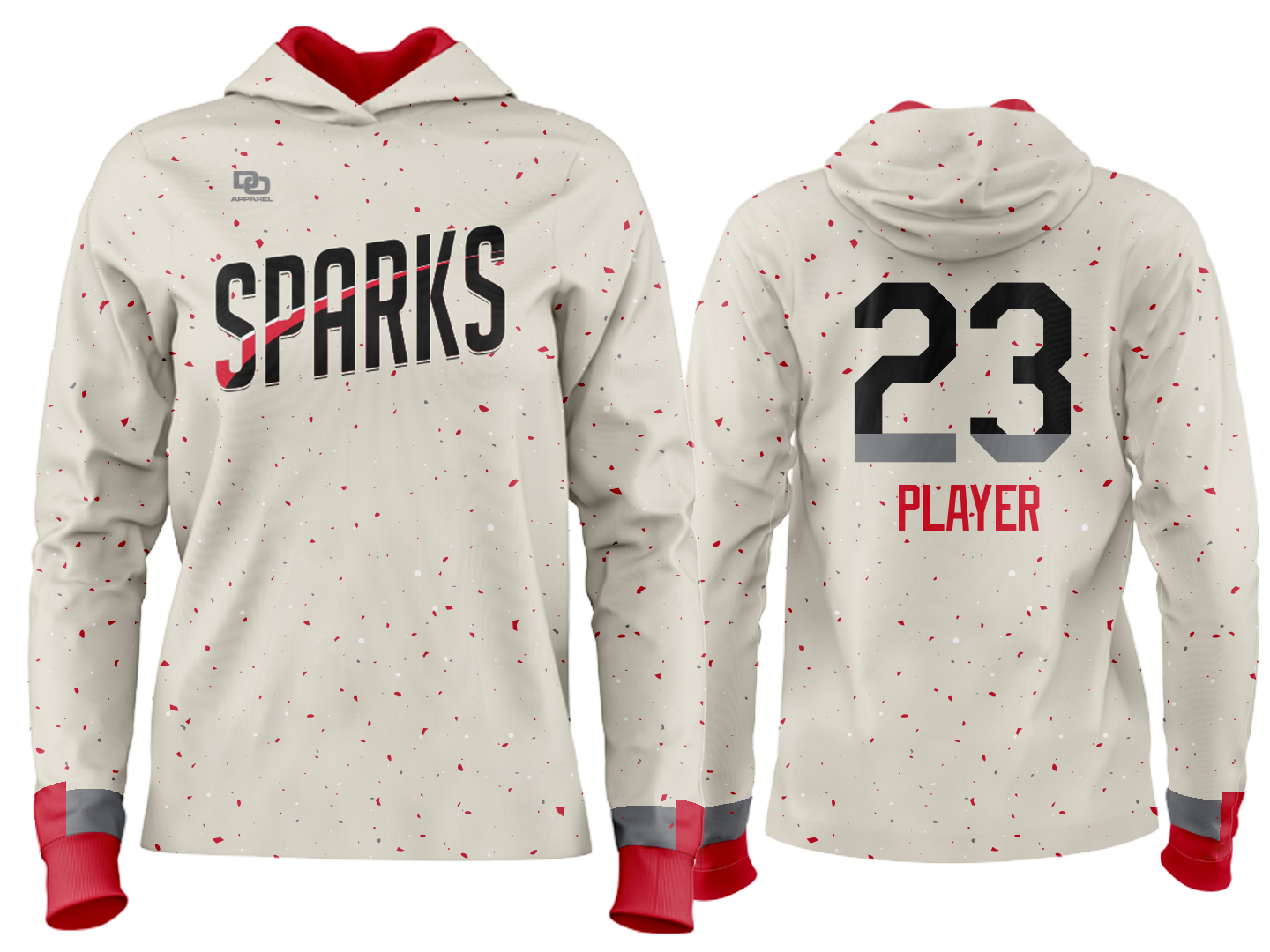 Custom Team Hoodie - Ivory Splatter