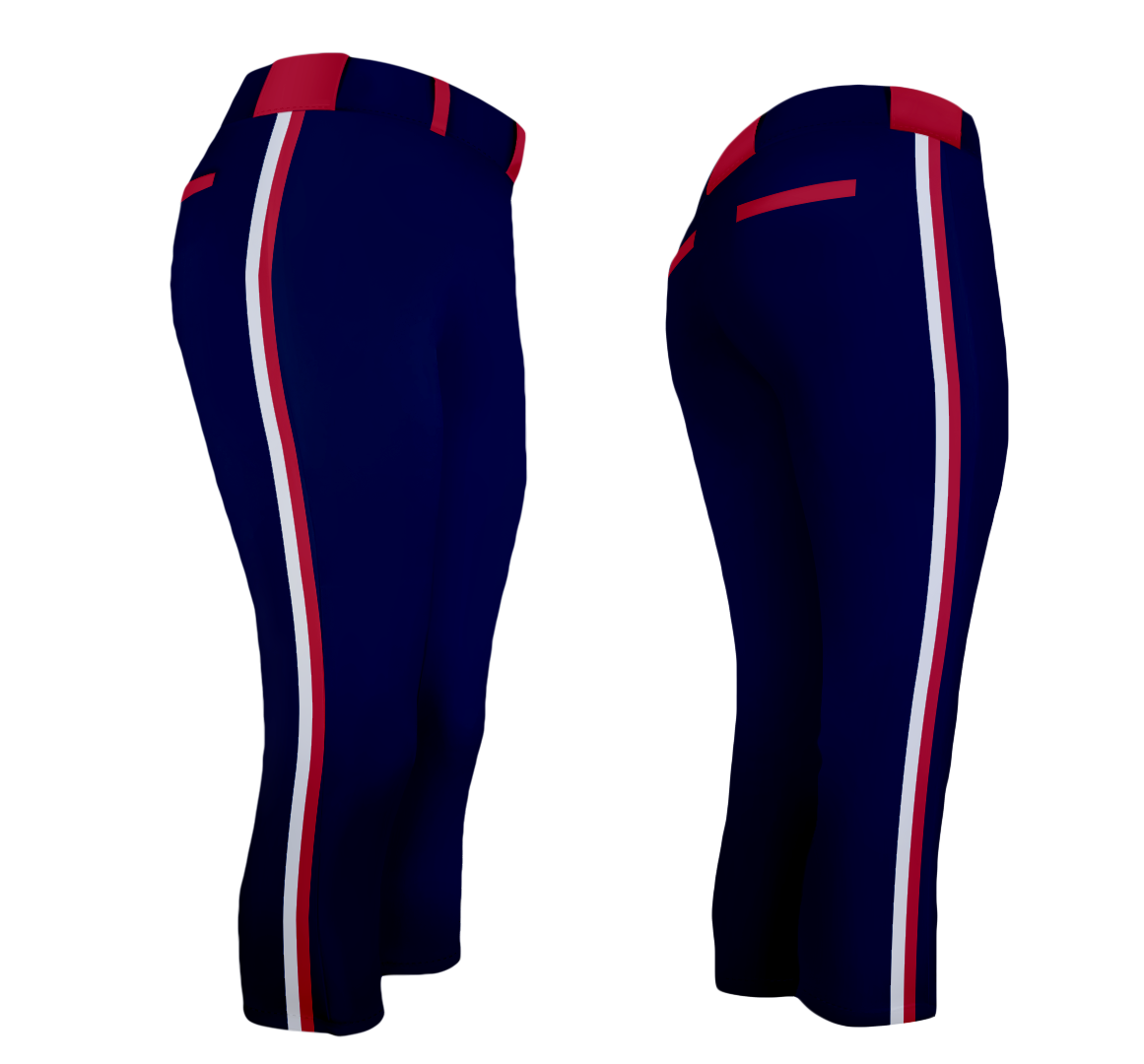 DO Custom Softball Pants - Navy/Red