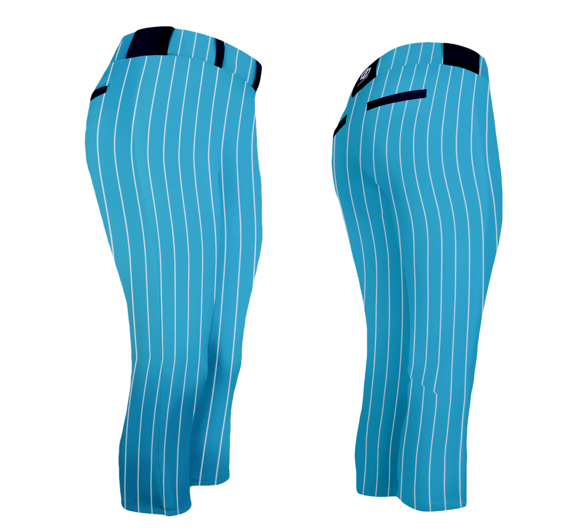 DO Custom Softball Pants - Cyan Pinstripe