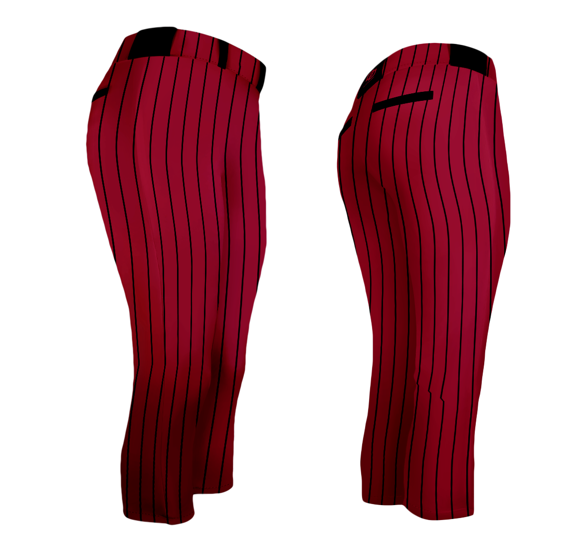 DO Custom Softball Pants - Red/Black Pinstripe