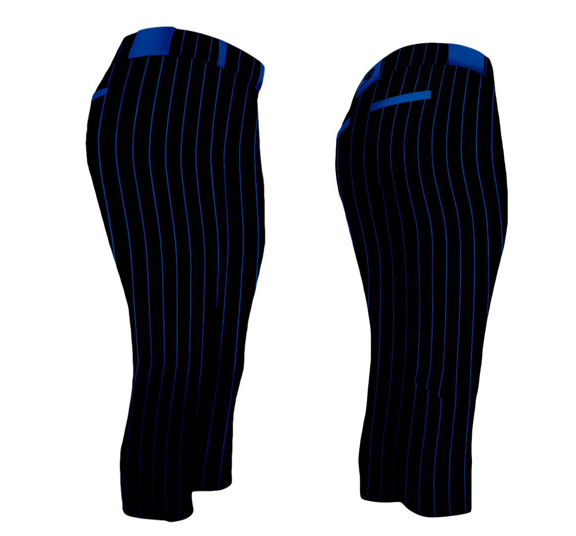 DO Custom Softball Pants - Black/Royal Pinstripe
