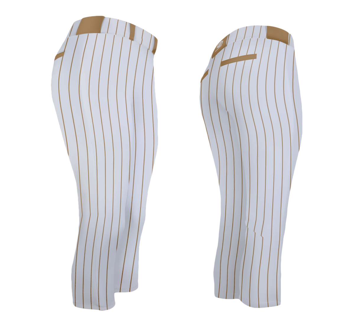 DO Custom Softball Pants - White/Vegas Pinstripe