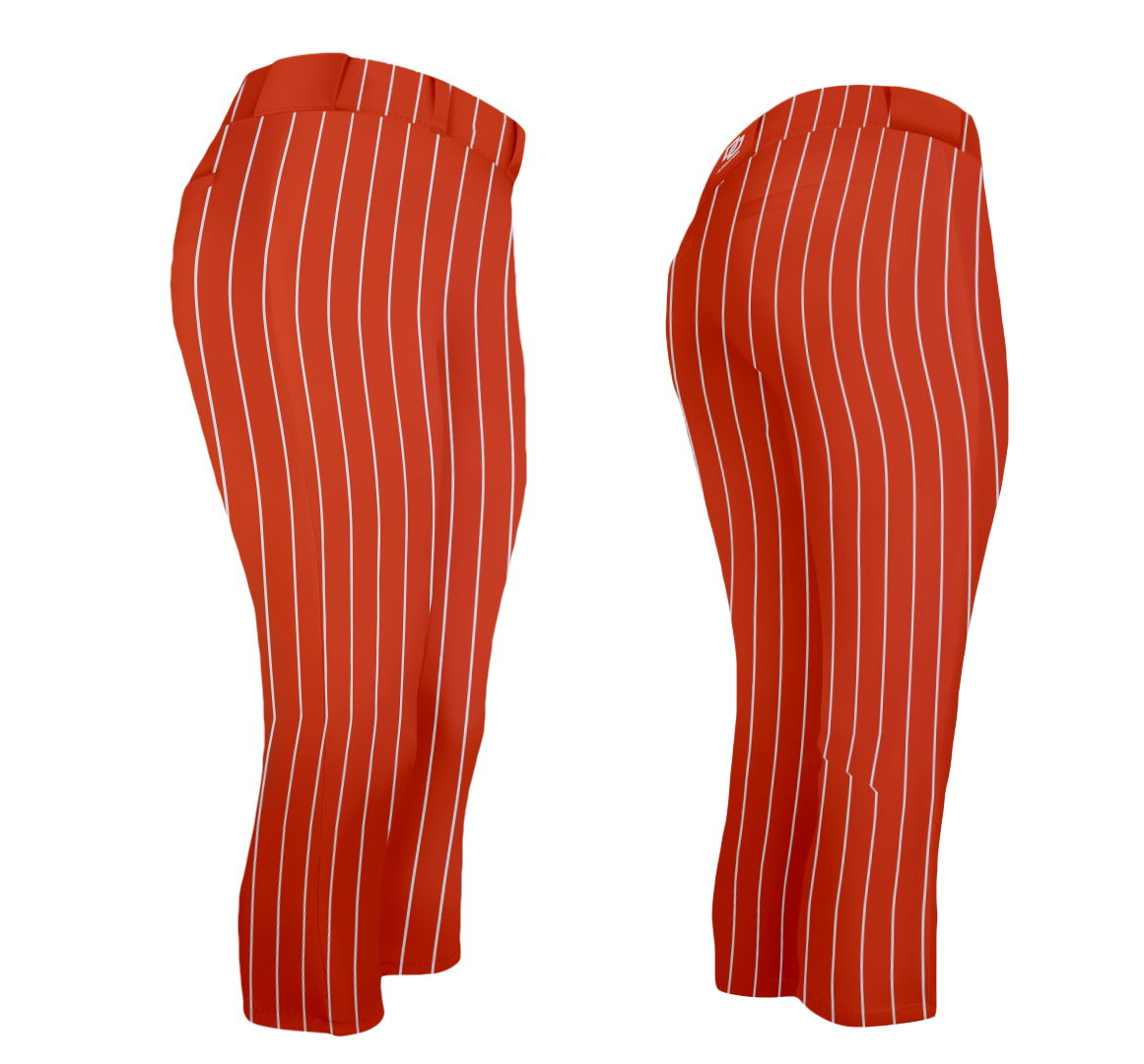 DO Custom Softball Pants - Orange Pinstripe