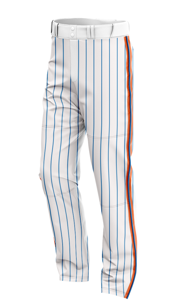 Custom Baseball Pant - Mets White Pinstripe
