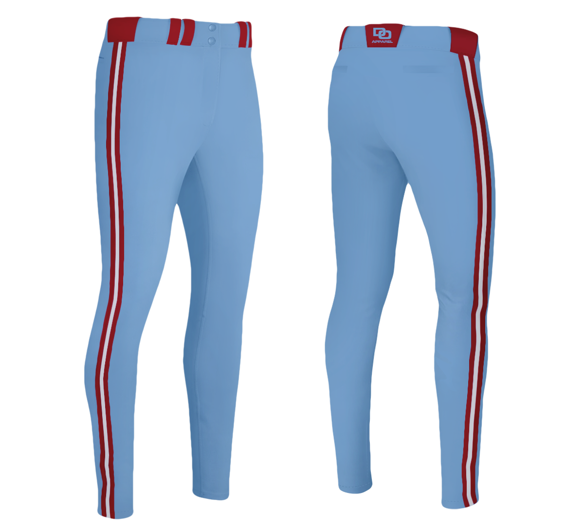 Custom Baseball Pant - Columbia/Red
