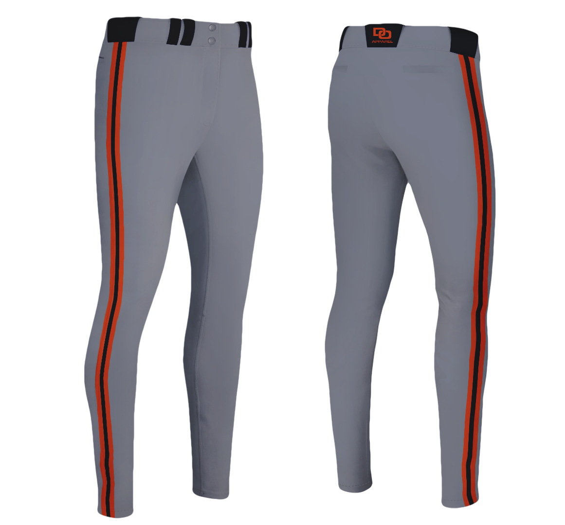 Custom Baseball Pant - Gray Triple-Stripe