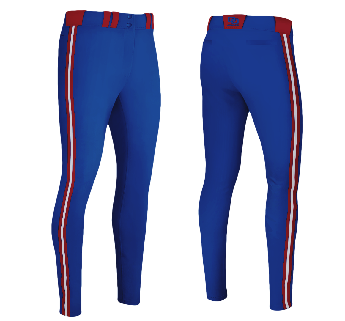 Custom Baseball Pant - Royal/Red