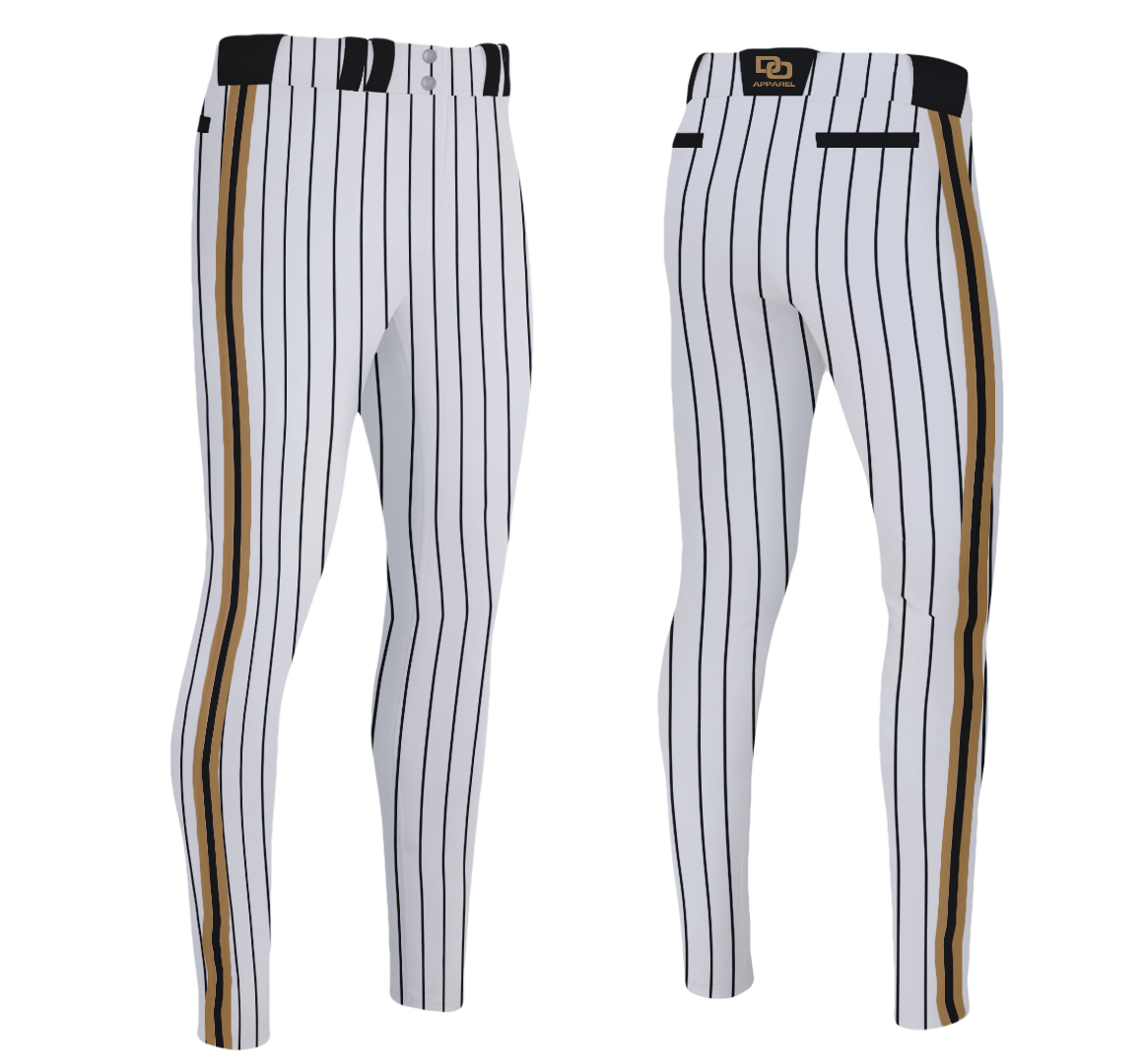 Custom Baseball Pant - White Pinstripe