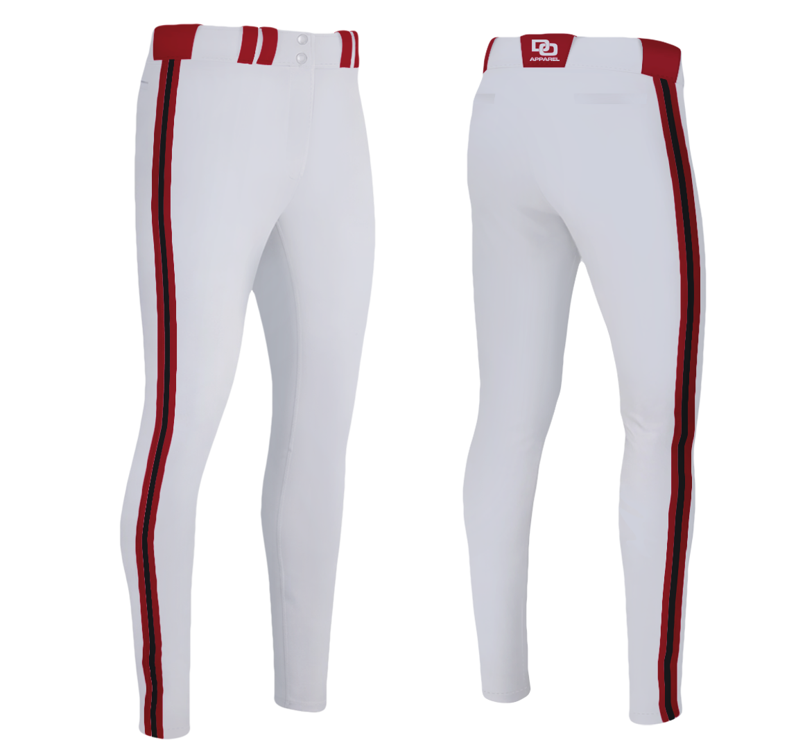 Custom Baseball Pant - White/Red