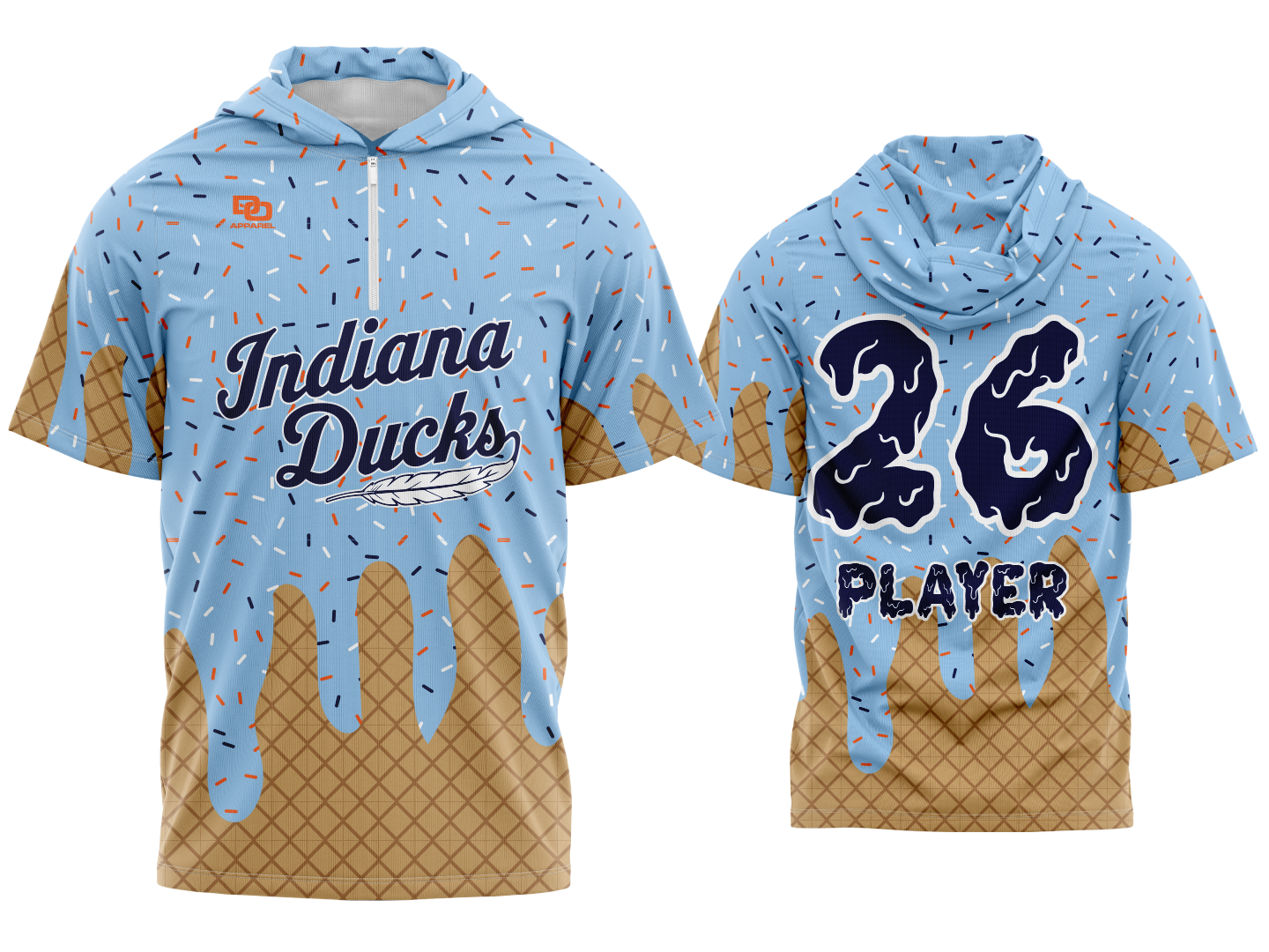 Custom Short Sleeve 1/4 Zip Shooter Hoodie - Drip Columbia