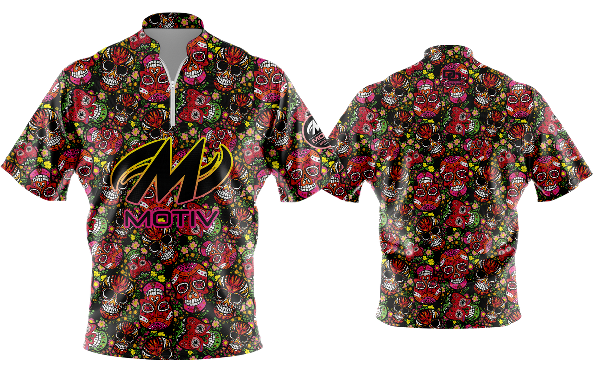 Custom FD QZ Taper Bowling Jersey - Skulls