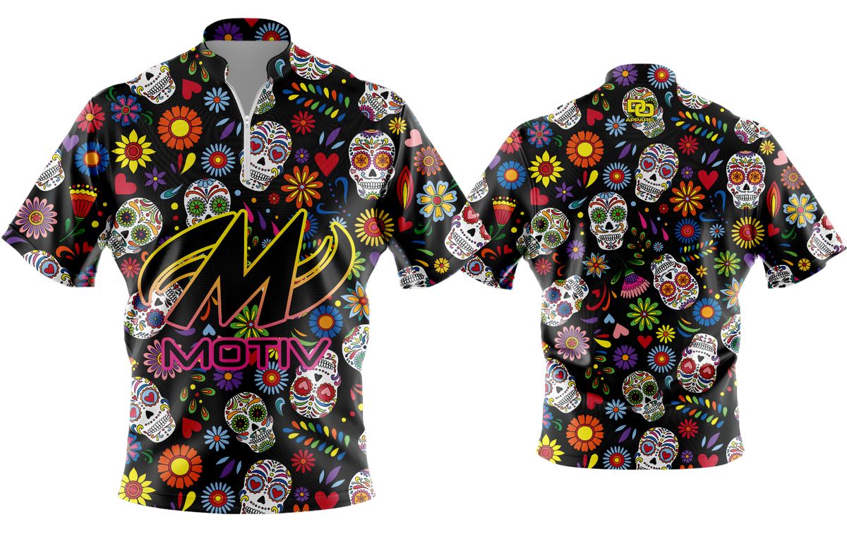 Custom FD QZ Taper Bowling Jersey - Skulls Opt 2