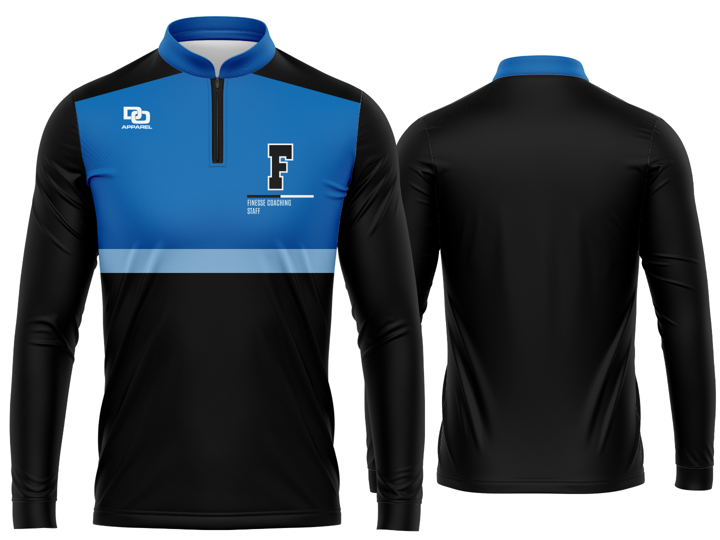 Coaches Custom Long Sleeve 1/4 Zip - Black