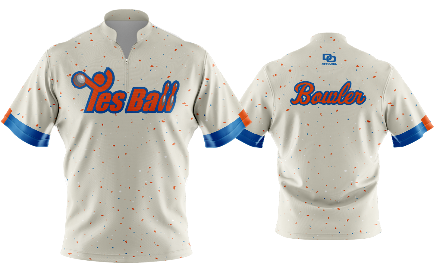 Custom Bowling Jersey - Ivory Splatter