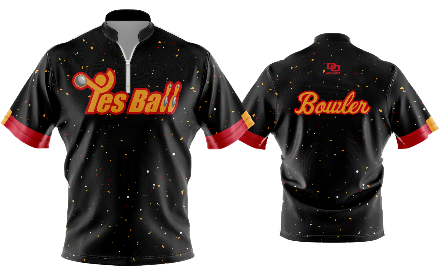 Custom Bowling Jersey - Black Splatter