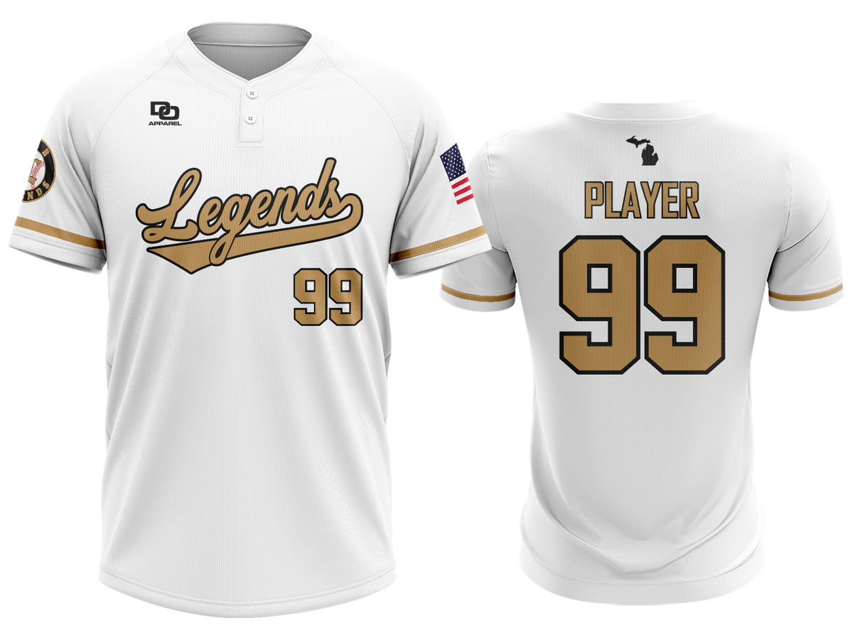 Custom Two-Button Jersey - Home White
