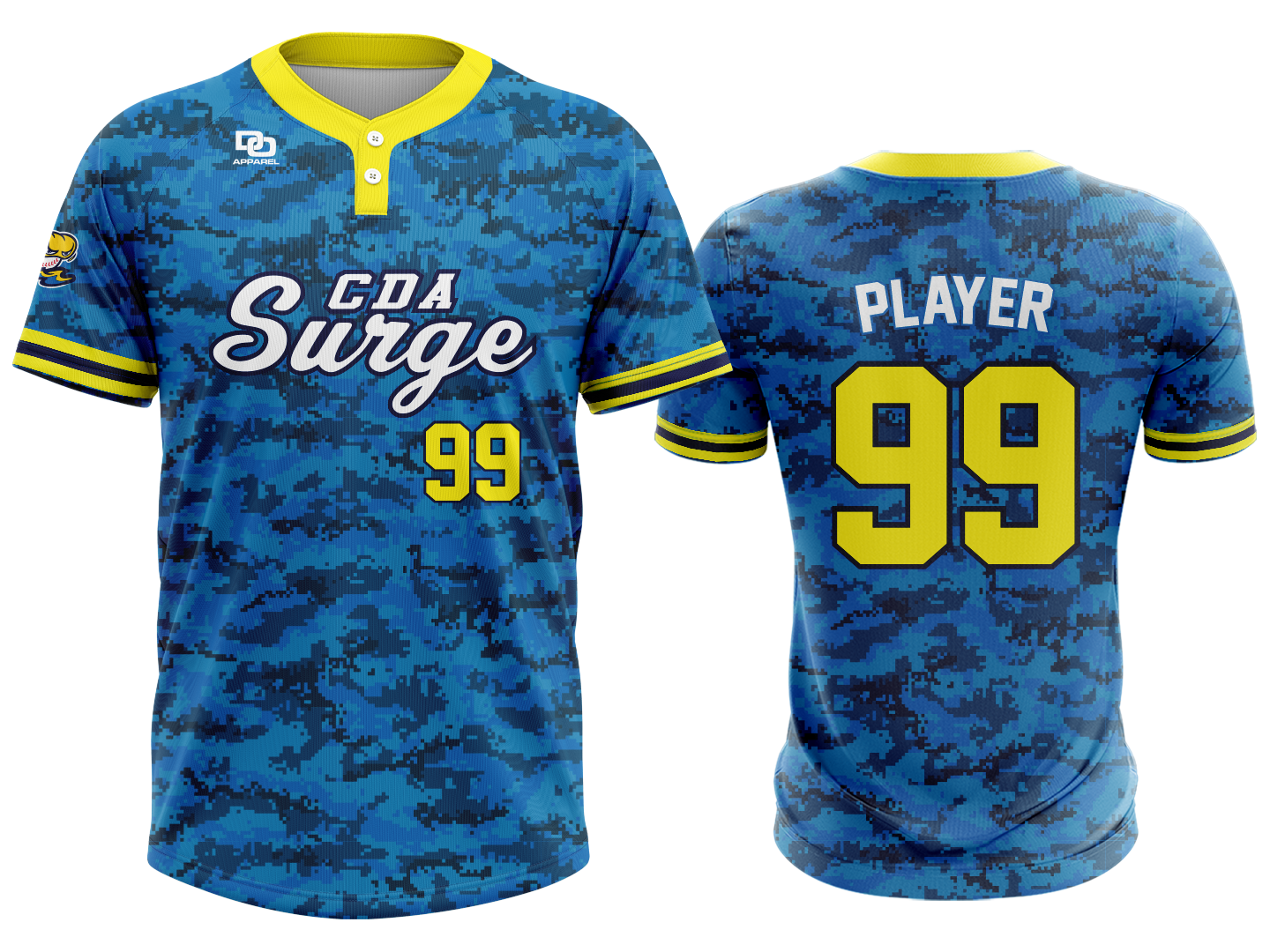 Custom Two-Button Jersey - Royal Digi Camo