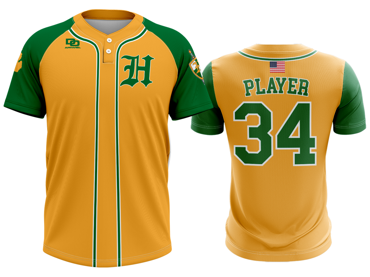 Custom Two-Button Jersey - Athletic Gold