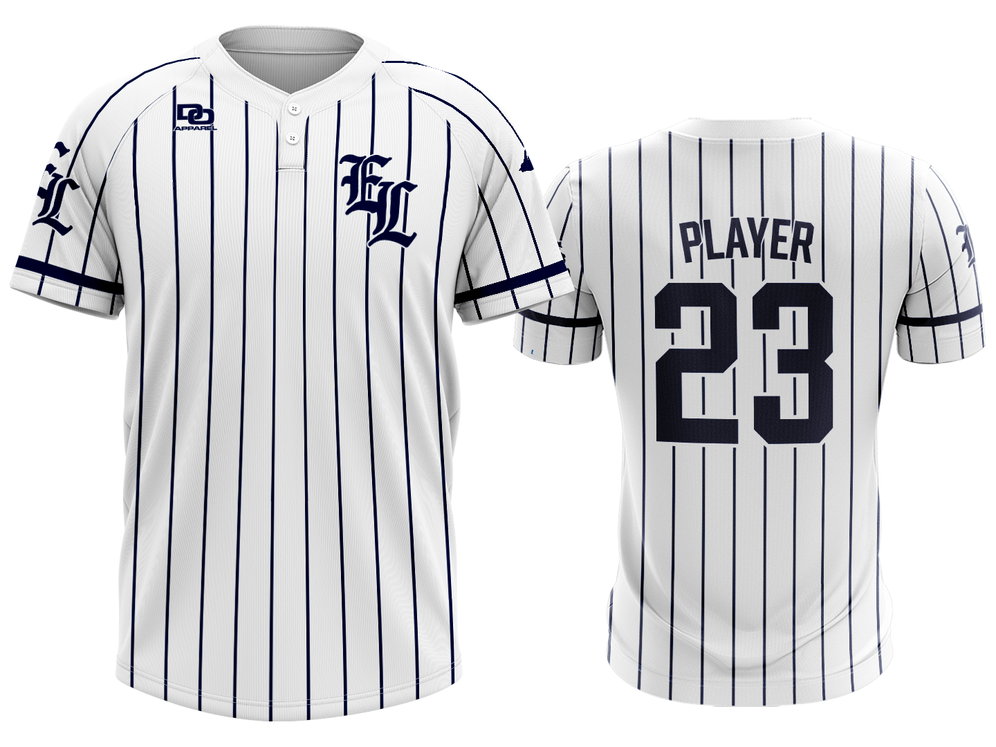 Custom Two-Button Jersey - White Pinstripe
