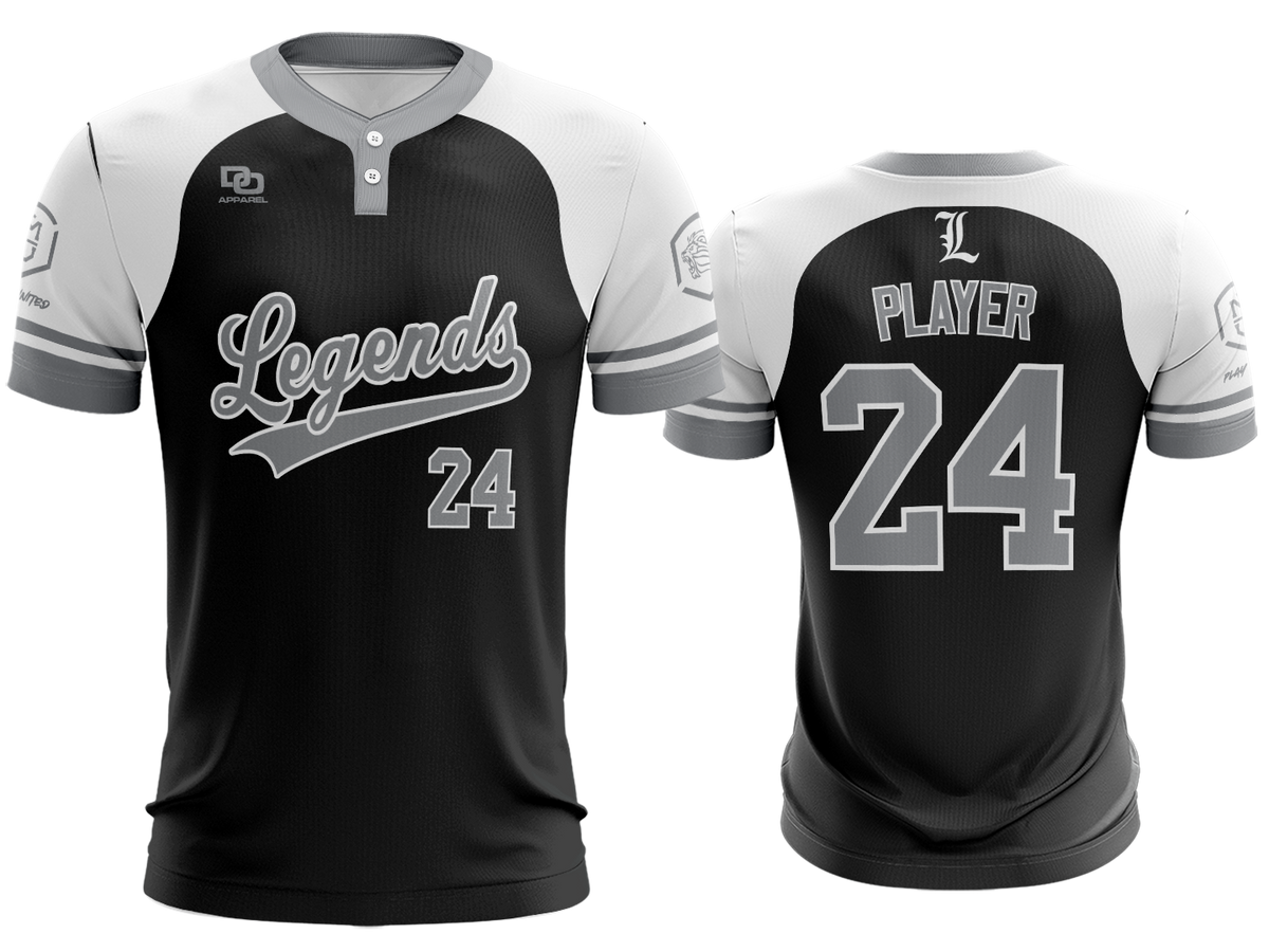 Custom Two-Button Jersey - Raglan White