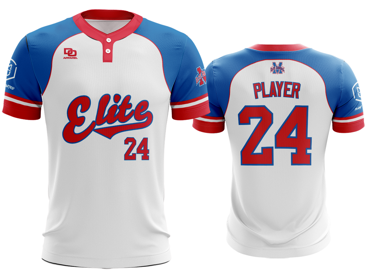 Custom Two-Button Jersey - Raglan White