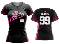 Custom Womens 2-Button Jersey - Black