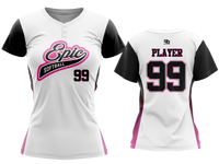 Custom Womens 2-Button Jersey - White