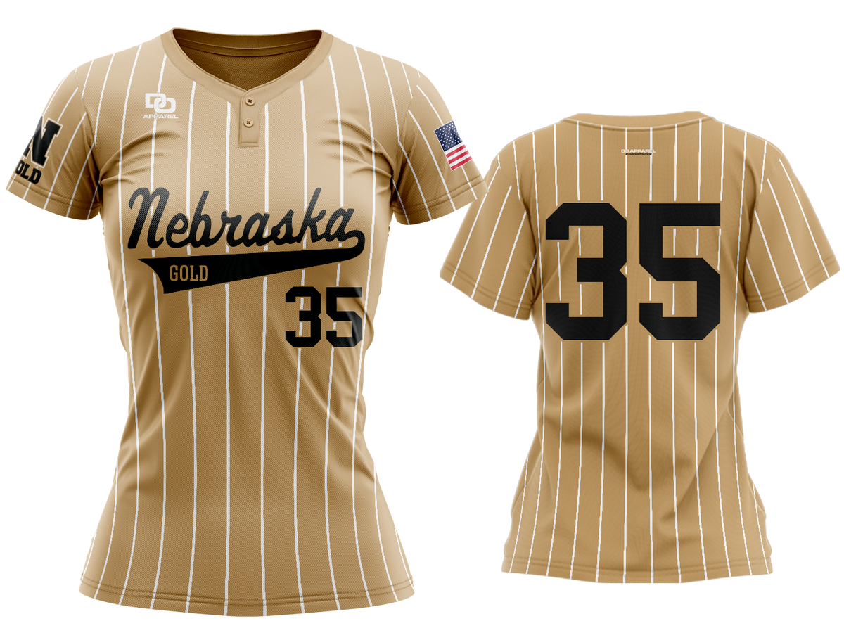 Custom Womens Two-Button Jersey - Vegas Pinstripe