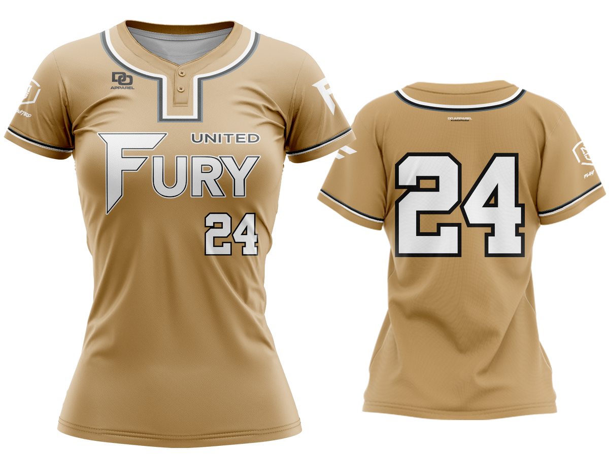 Custom Womens Two-Button Jersey - Vegas White