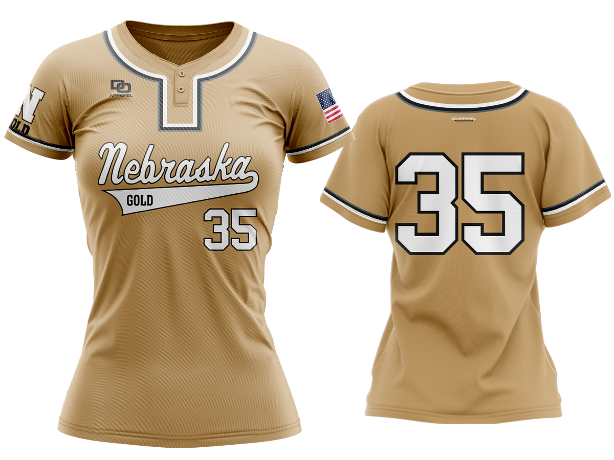 Custom Womens Two-Button Jersey - Vegas/White