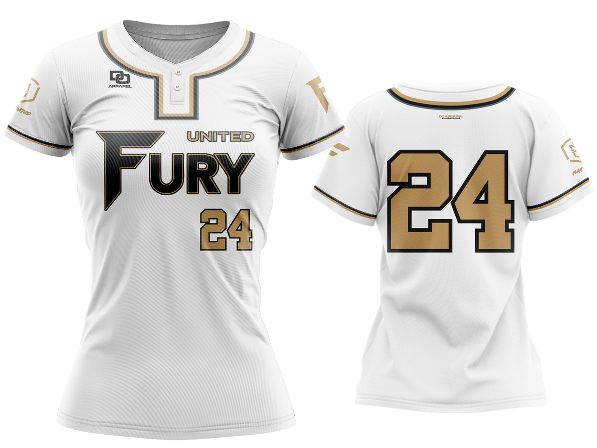 Custom Womens Two-Button Jersey - White Vegas