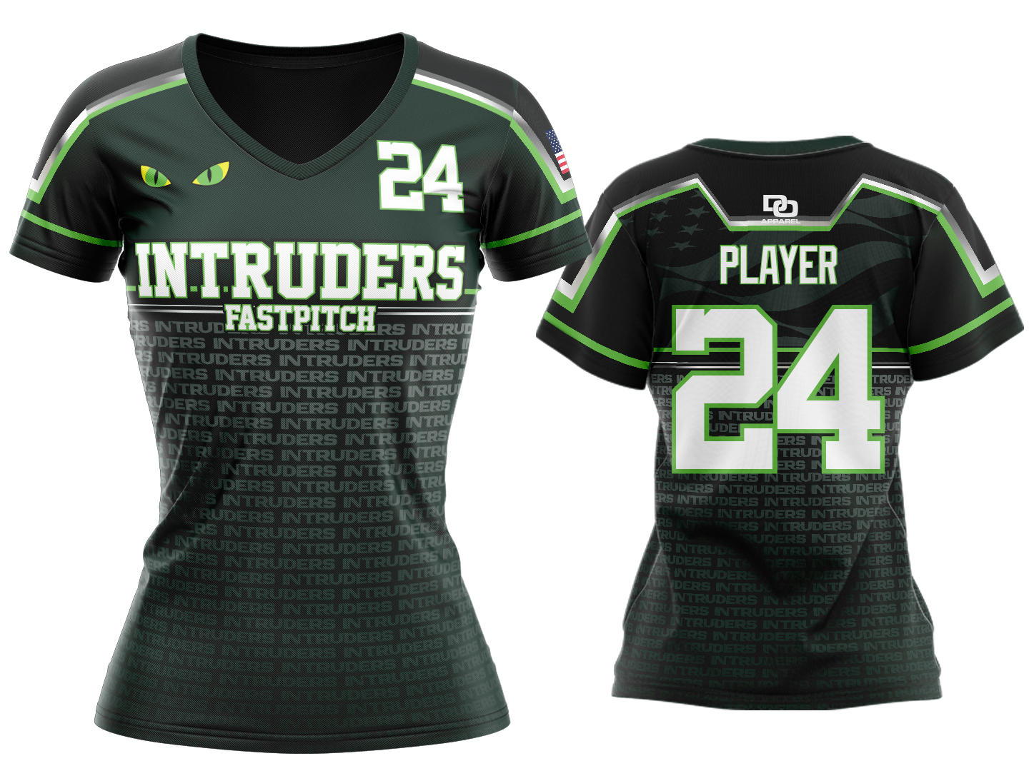 Custom Womens Crew Jersey - Black