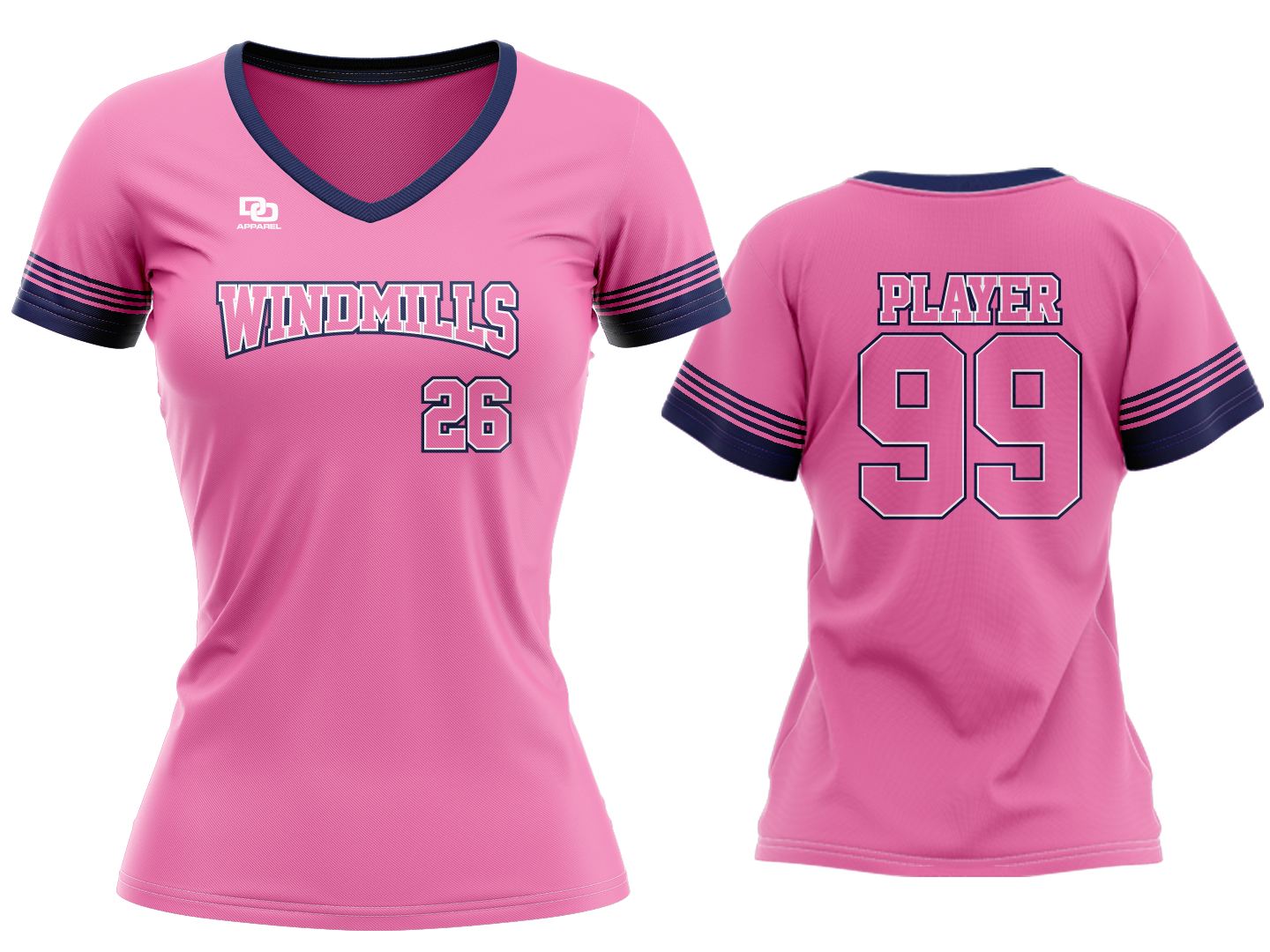 Custom V-Neck Jersey - Pink