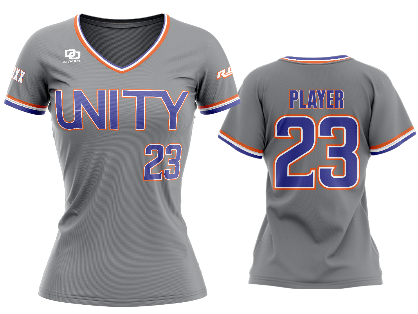 Custom Womens V-Neck Jersey - Graphite ROI
