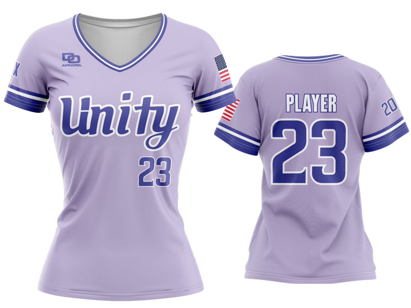 Custom Womens V-Neck Jersey - Lavender