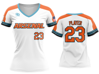 Custom Womens V-Neck Jersey - White