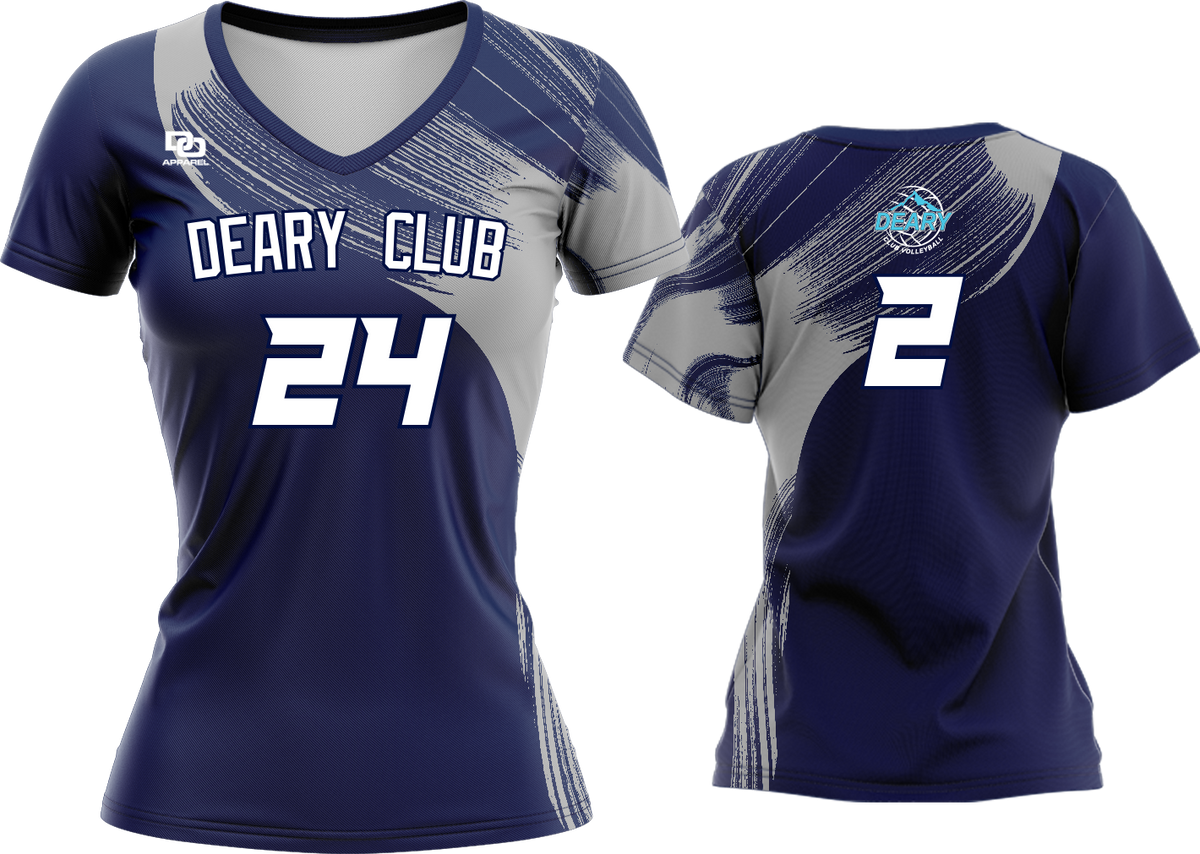 Custom Womens V-Neck Jersey - Navy