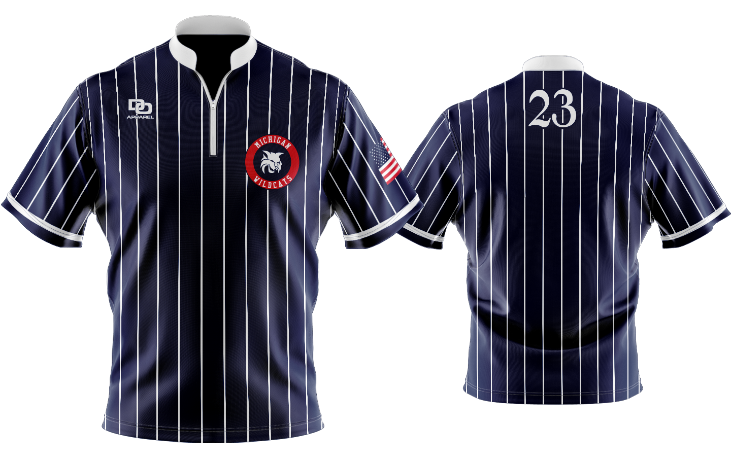 Custom Vapor Batting Jacket - Navy Pinstripe