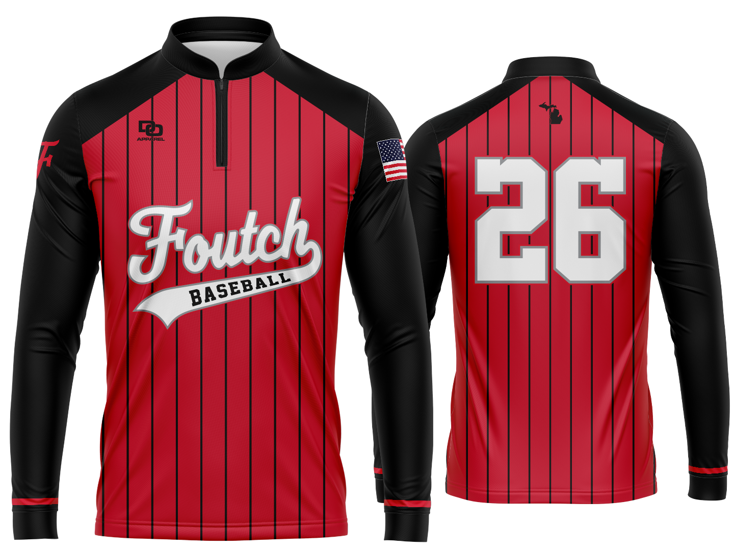 Custom Long Sleeve Vapor - Red