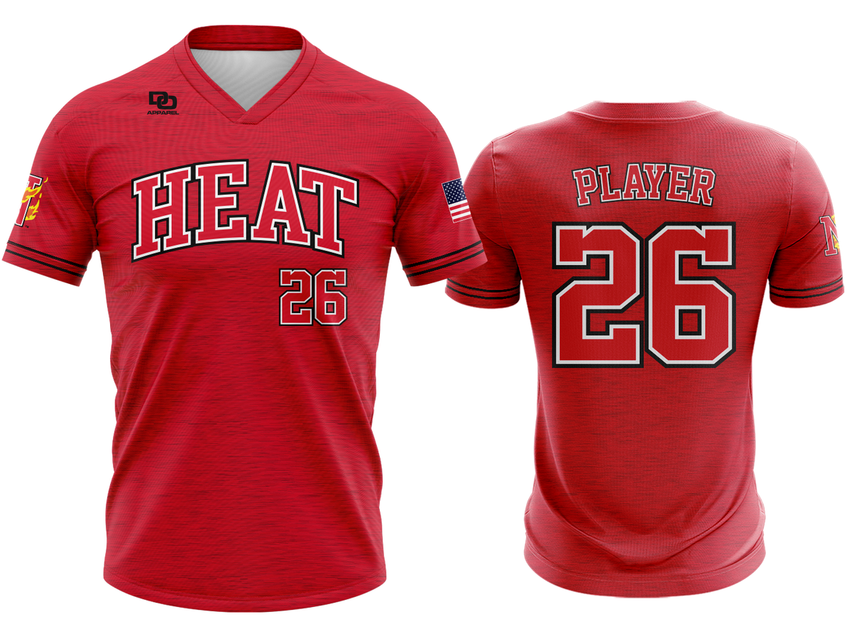 Custom V-Neck Jersey - Red Heather