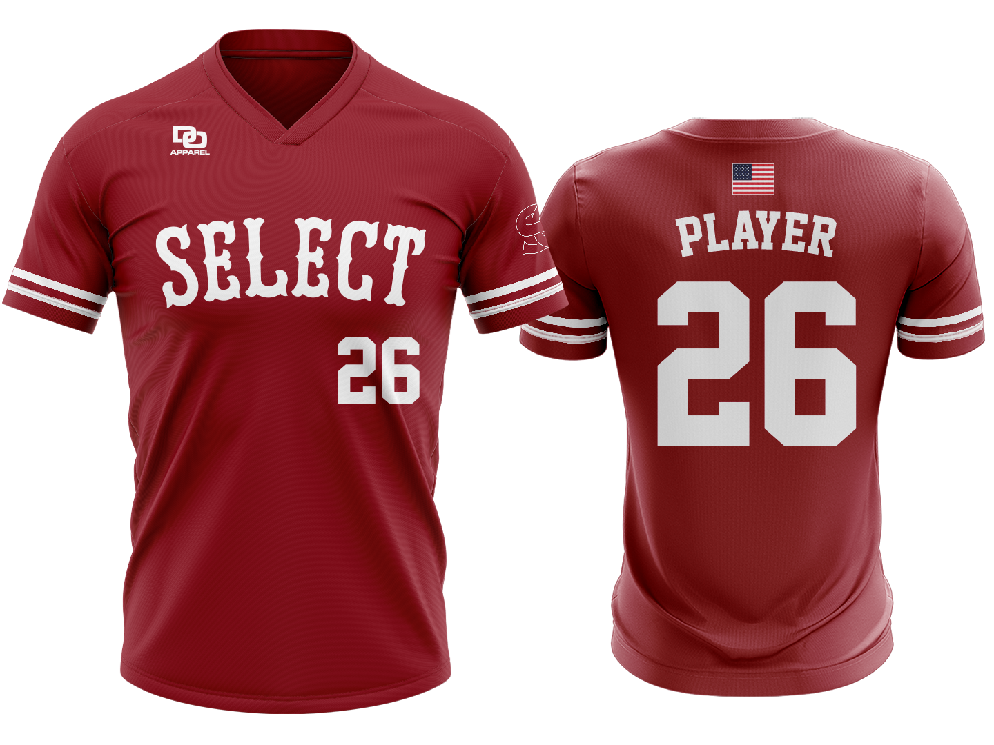 Custom Vneck Jersey - Cardinal