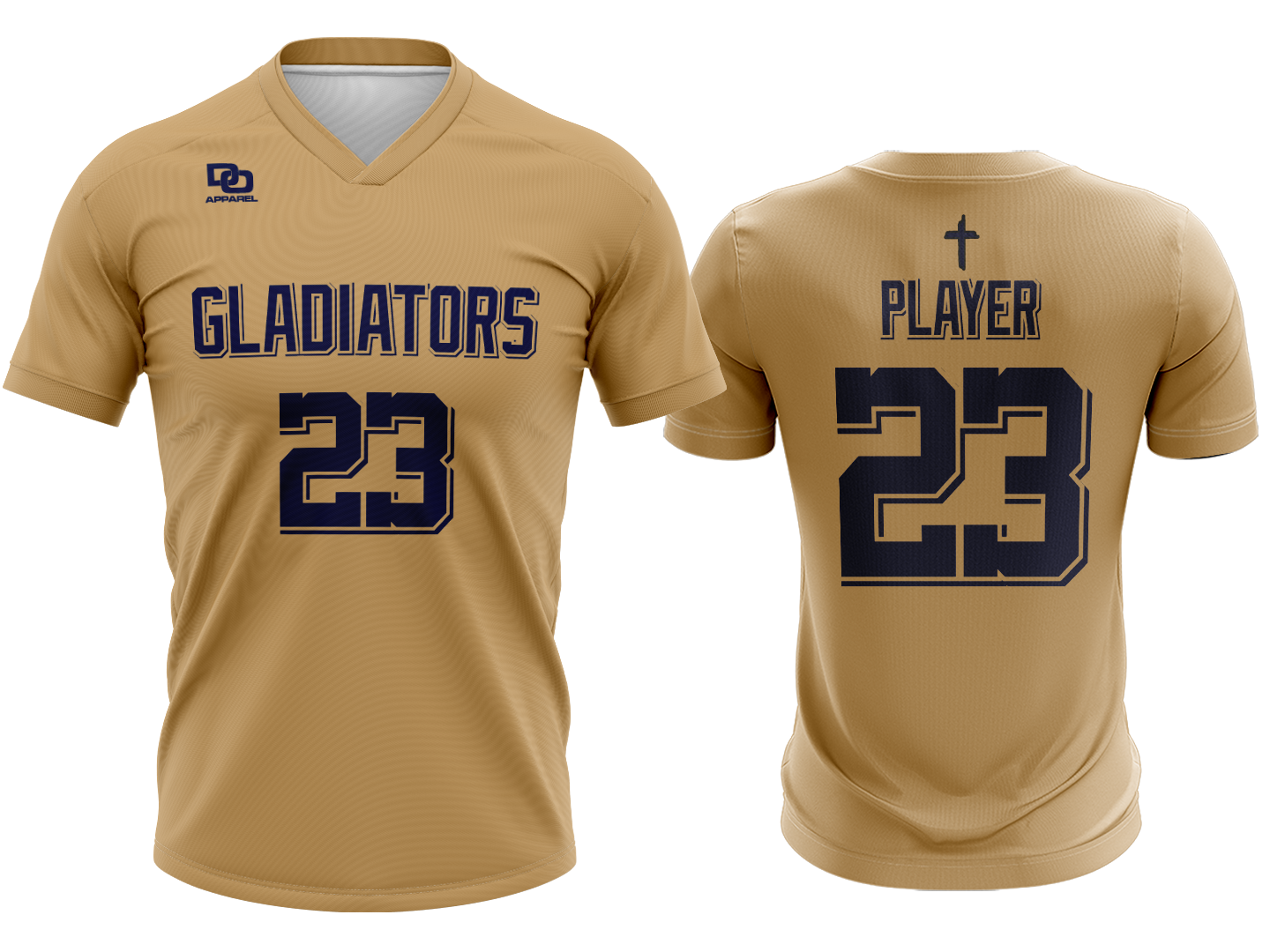 Custom V-Neck Jersey - Vegas Gold