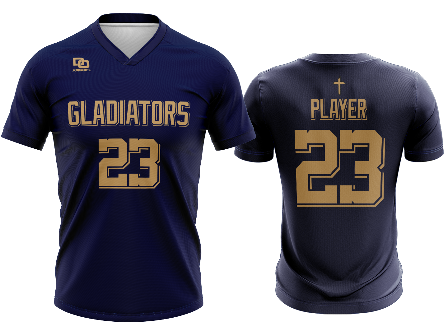 Custom V-Neck Jersey - Navy